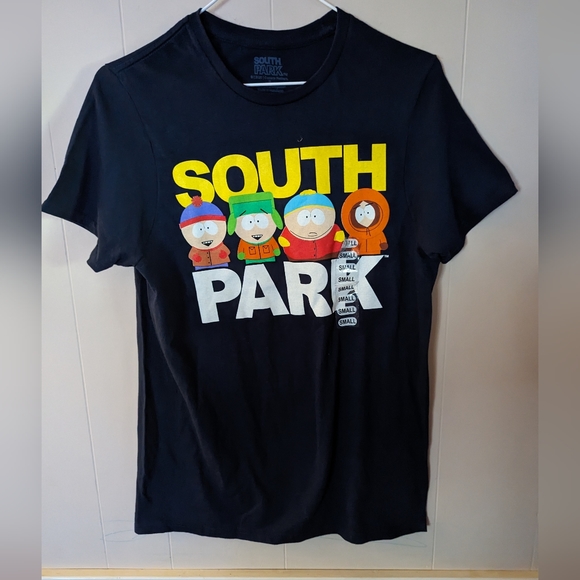 South Park Gang Logo Sandwich T-Shirt Adult Size Small Black - Picture 1 of 5